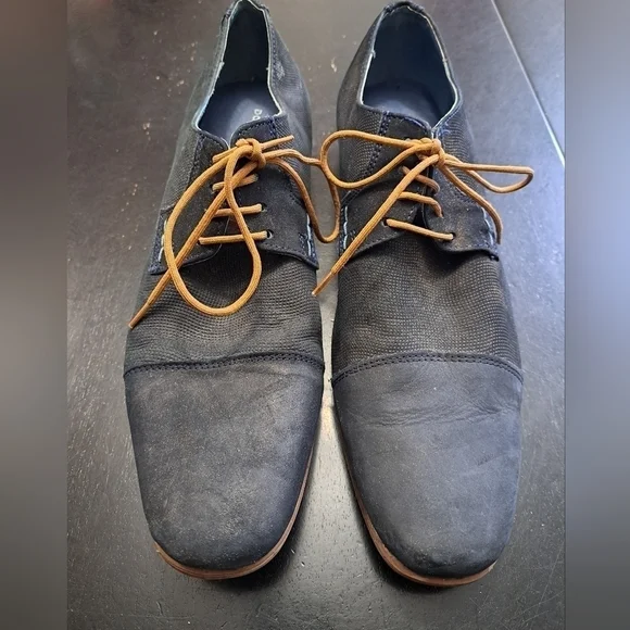 Vintage Dorothy Gaynor Navy Blue Suede Shoes - Picture 1 of 8